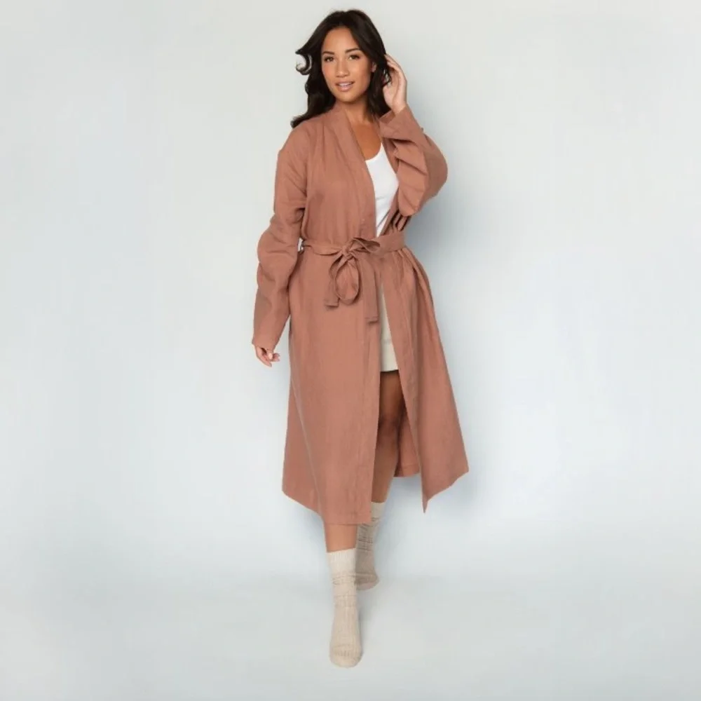 Parachute Linen Robe Clay - Picture 1 of 9